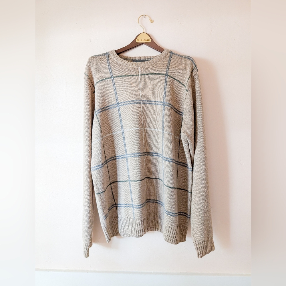 Vintage Oscar de la Renta Men's Gingham Sweater - Size XXL